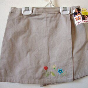 Carter's Girls Khaki Skirt - Size 6X - 100% Cotton - New w/Tags - 1990's NOS